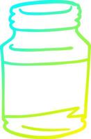 cold gradient line drawing cartoon pill jar vector