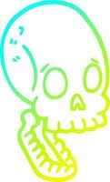 cold gradient line drawing cartoon skull vector