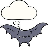 cartoon bat and thought bubble vector
