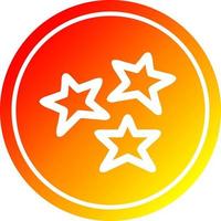 star shapes circular in hot gradient spectrum vector