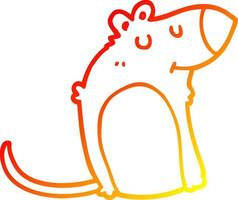 warm gradient line drawing cartoon fat rat vector