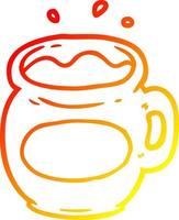 warm gradient line drawing mug of coffee vector