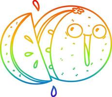 rainbow gradient line drawing crazy cartoon orange vector