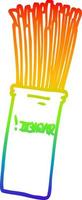 rainbow gradient line drawing cartoon wheat pasta vector