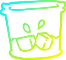 bebida de dibujos animados de dibujo de línea de gradiente frío en vaso vector