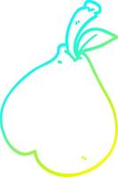 cold gradient line drawing cartoon pear vector