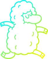 cold gradient line drawing cartoon black sheep vector