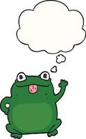 cartoon frog and thought bubble vector