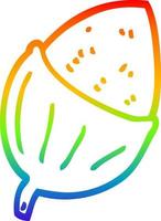 rainbow gradient line drawing cartoon acorn vector