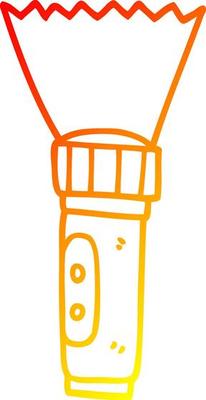 warm gradient line drawing cartoon torch