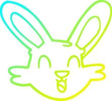 cold gradient line drawing cartoon cute bunny vector