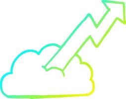 línea de gradiente frío dibujo flecha de crecimiento empresarial de dibujos animados vector