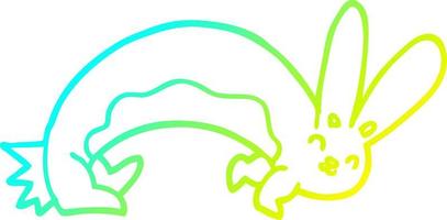 cold gradient line drawing funny cartoon rabbit vector