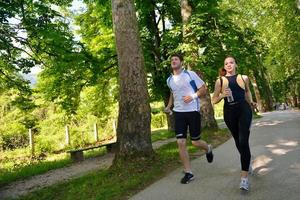 Young couple jogging photo