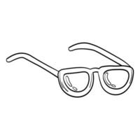 Doodle sticker with simple glasses vector