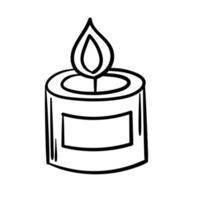 Doodle sticker candles in candlestick vector