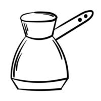 Doodle sticker making coffee at home vector