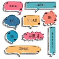 collection set of hand drawing frame border, blank speech bubble balloon, think, speak, talk, text box, banner, flat, design, vector illustration