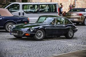 FULDA, GERMANY - MAY 2013 Jaguar E-Type coupe retro car on May 9, 2013 in Fulda, Germany photo