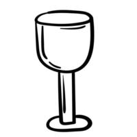 Doodle sticker empty drink glass vector