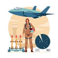 Fighter Jet Pilot Concept vector