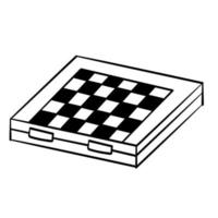 Doodle sticker chess board game vector