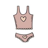 Doodle sticker of pink underwear for girls vector