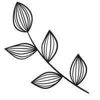 Doodle branch, cute and unusual leaves, can be used to decorate postcards, business cards or as a design element vector