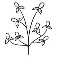 Doodle branch, cute and unusual leaves, can be used to decorate postcards, business cards or as a design element vector