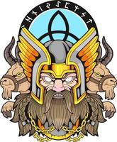 mythological scandinavian god of thunder thor, design illustration