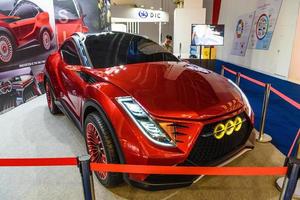 FRANKFURT, GERMANY - SEPT 2019 red electric concept car, IAA International Motor Show Auto Exhibtion photo