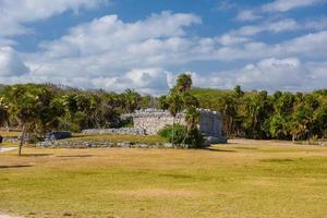 Great platform, Mayan Ruins in Tulum, Riviera Maya, Yucatan, Caribbean Sea, Mexico photo