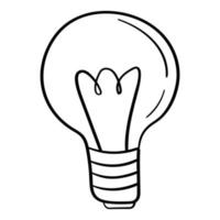 Doodle sticker with a picture of a simple light bulb vector