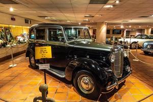 FONTVIEILLE, MONACO - JUN 2017 black silver AUSTIN TAXI CAB 1952 in Monaco Top Cars Collection Museum photo