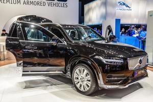 FRANKFURT, GERMANY - SEPT 2019 black armored VOLVO XC 90 SUV, IAA International Motor Show Auto Exhibtion photo