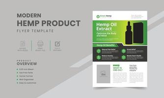Hemp or cbd product sale flyer template. Cannabis sativa product sale flyer design