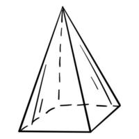 Doodle sticker pyramid with math lesson vector