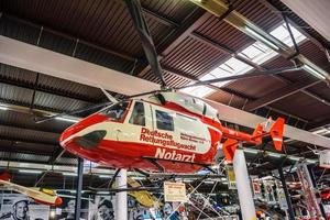 SINSHEIM, GERMANY - MAI 2022 white red emergency helicopter MBB Kawasaki photo