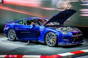 MOSCOW, RUSSIA - AUG 2012 NISSAN GT-R R35 presented as world premiere at the 16th MIAS Moscow International Automobile Salon on August 30, 2012 in Moscow, Russia photo