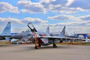 MOSCOW, RUSSIA - AUG 2015 fighter aircraft MiG-29 Fulcrum prese photo