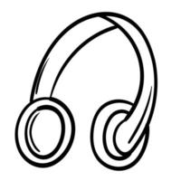 Doodle sticker headphones for music vector