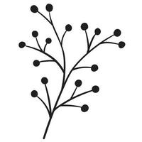 Doodle branch, cute and unusual leaves, can be used to decorate postcards, business cards or as a design element vector