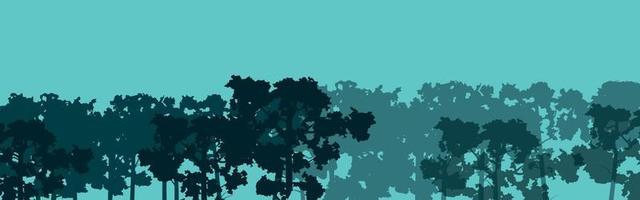 Forest green trees silhouette. Nature, park, landscape. vector