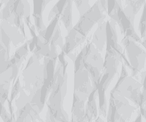Crumpled paper texture. White battered paper background. White empty leaf of crumpled paper. Torn surface of letter blank. Vector illustration