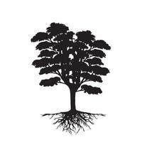 silueta de árbol sobre fondo blanco vector