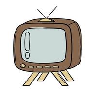 Doodle sticker of an old vintage TV vector