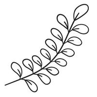 Doodle branch, cute and unusual leaves, can be used to decorate postcards, business cards or as a design element vector