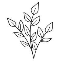 Doodle branch, cute and unusual leaves, can be used to decorate postcards, business cards or as a design element vector