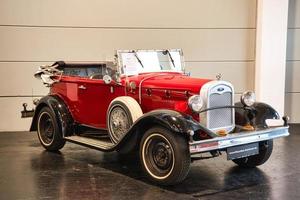 FRIEDRICHSHAFEN - MAY 2019 red FORD MODEL A 1930 cabrio roadster at Motorworld Classics Bodensee on May 11, 2019 in Friedrichshafen, Germany photo