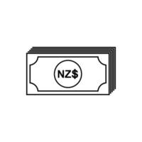 moneda de nueva zelanda, nzd, dólar de nueva zelanda. ilustración vectorial vector